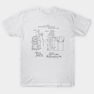 Skeleton Furnace and Steam Generator Vintage Patent Hand Drawing T-Shirt